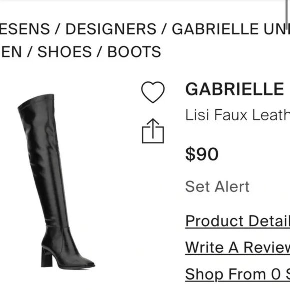 Iliad Knee High Faux Leather Boots in Black NWOT - Picture 6 of 8